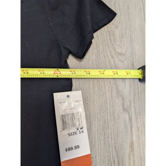 John Roberts Black Beaded Short Sleeve Silk Blend Top Size 14 NWT - Picture 9 of 9